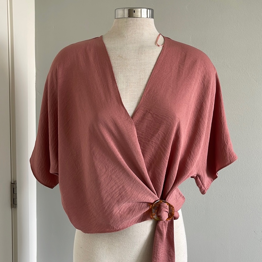 Topshop Blushed Rose Blouse Dolman Sleeves Size 8